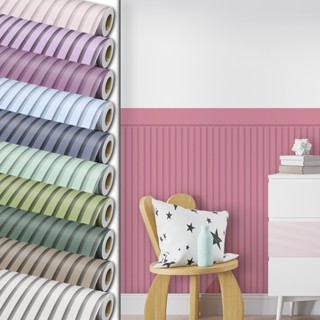 Papel De Parede Adesivo Ripado Infantil Meia Parede em Oferta na Shopee