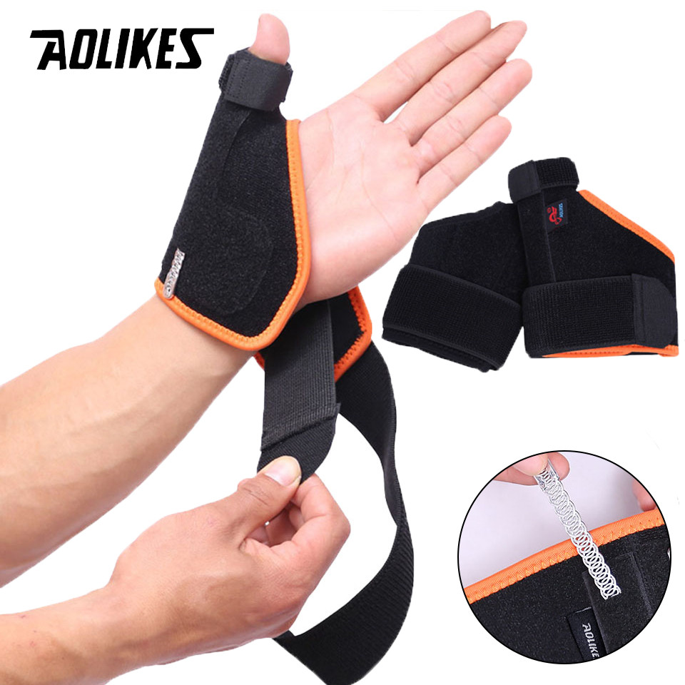 Aolikes 1 Peça Tala Respirável Ajustável Esporte Fitness Basquete Túnel Do Carpo Suporte De Pulso