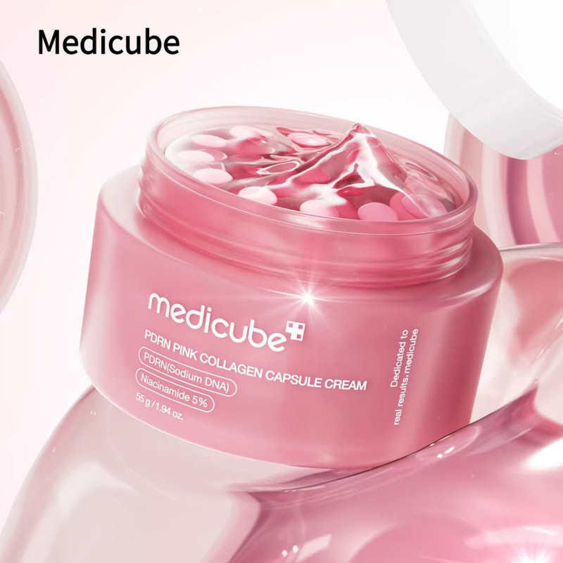 Medicube Rosa Colágeno Cápsula Essência Creme Hidratante Durável Natural Limpeza Facial Suave Não Estimulante Lubrifican