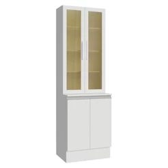 Kit Balcão + Cristaleira 60 cm Branco Smart Madesa