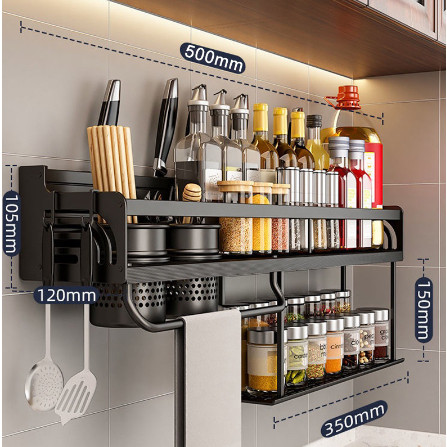 Prateleira de Parede 50cm para Cozinha Porta Tempero Condimentos XL6101 em Oferta na Shopee