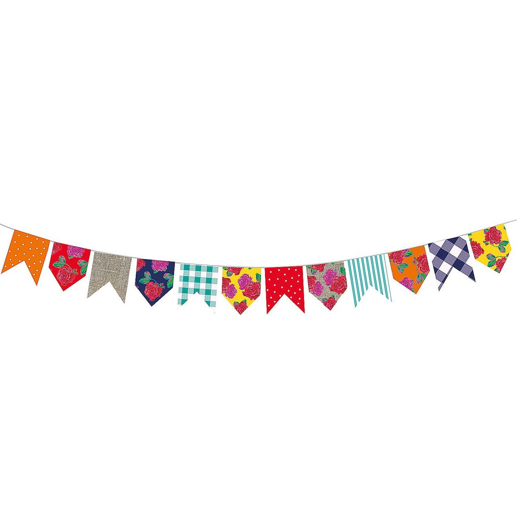 Bandeirinhas de Festa Junina Xadrez e Floral Varal de 3 metros em Oferta na Shopee