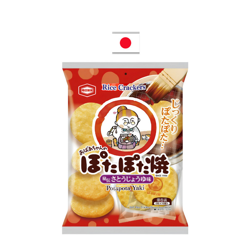 KAMEDA POTA POTA YAKI SEMBEI 117g EX - Biscoito de arroz com textura crocante. Origem: Japão