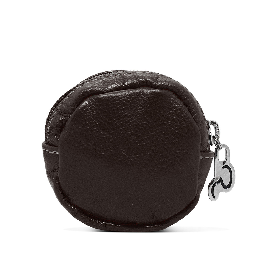 Porta Moedas de Couro Legítimo Relicário Modelo Dime - Marrom Café | Produto Nacional / 100% Couro