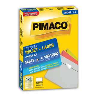 Etiqueta inkjet/laser A4349 com 100 folhas Pimaco em Oferta na Shopee