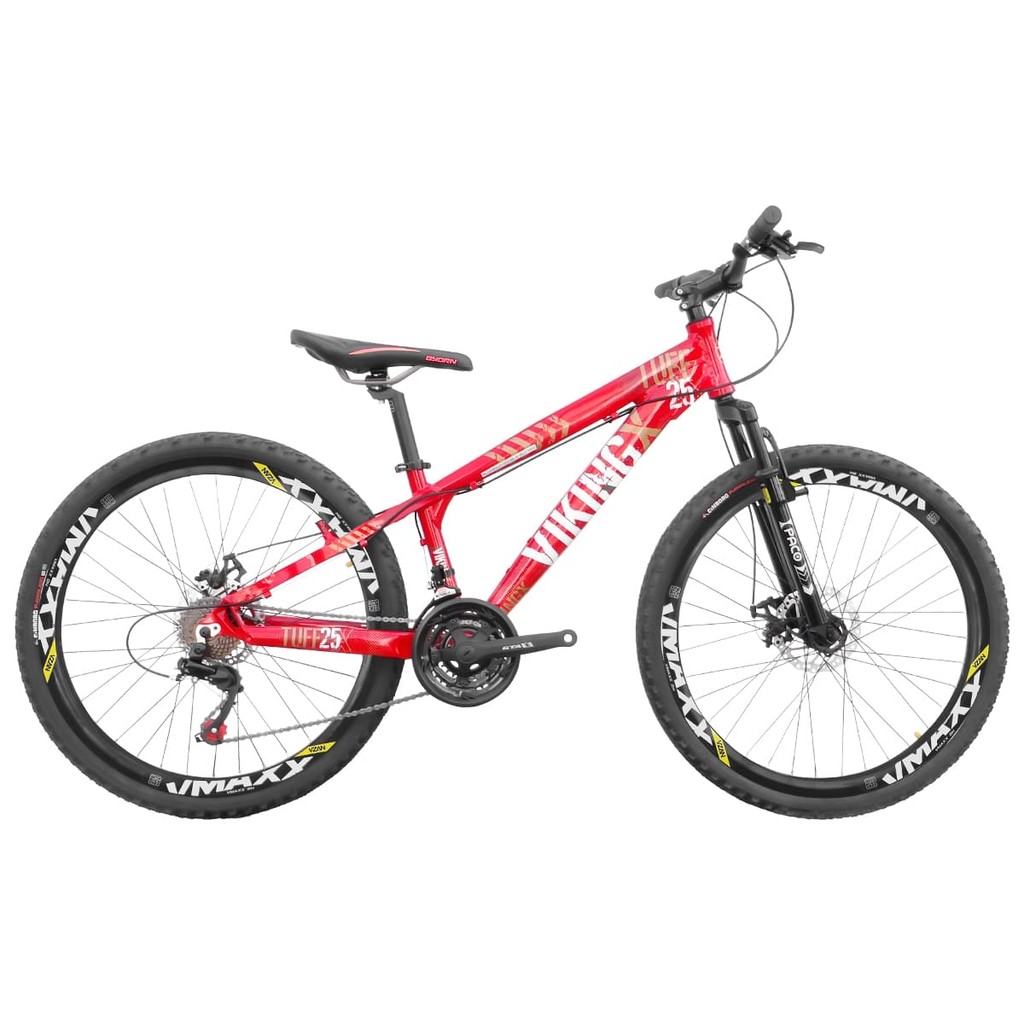 Bicicleta Aro 26 Viking Tuff X 25 Freeride Freio a Disco Hidráulico 24 Marchas Suspensão Dianteira