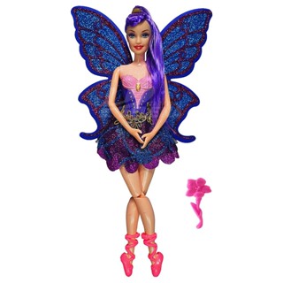 Boneca Bailarina Asas Borboleta 30cm Articulada De Glitter Com Pente Uma Estrela De Princesa Ballet Celebre em Oferta na Shopee