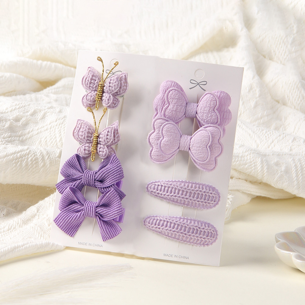 8 Pçs/Set Nova Menina Doce Cor Veludo Bowknot Grampo De Cabelo Crianças Tecido À Mão Acessórios Bonitos em Oferta na Shopee