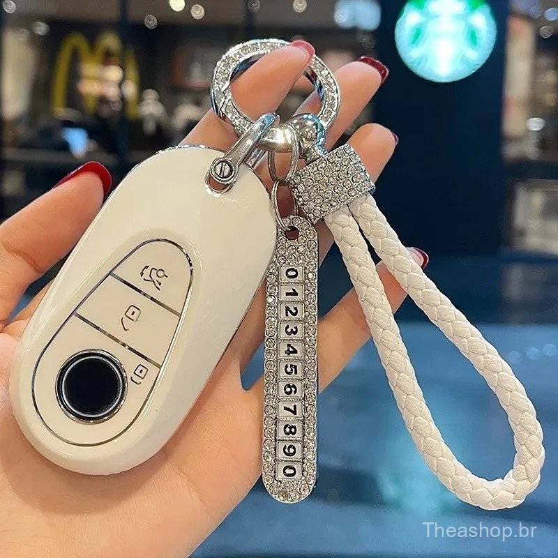 Bling Cristal Chaveiro Número De Anti-Perdido Strass Telefone Tag Com Porta-Chaves Para Mulher ZW1Z