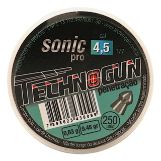 Chumbinho Technogun Sonic Pro Penetração 4.5mm (.177) - 250un em Oferta na Shopee