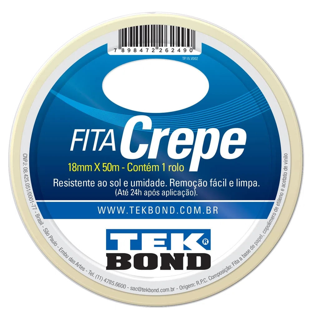 Fita Crepe Branca 18mm x 50m em Oferta na Shopee