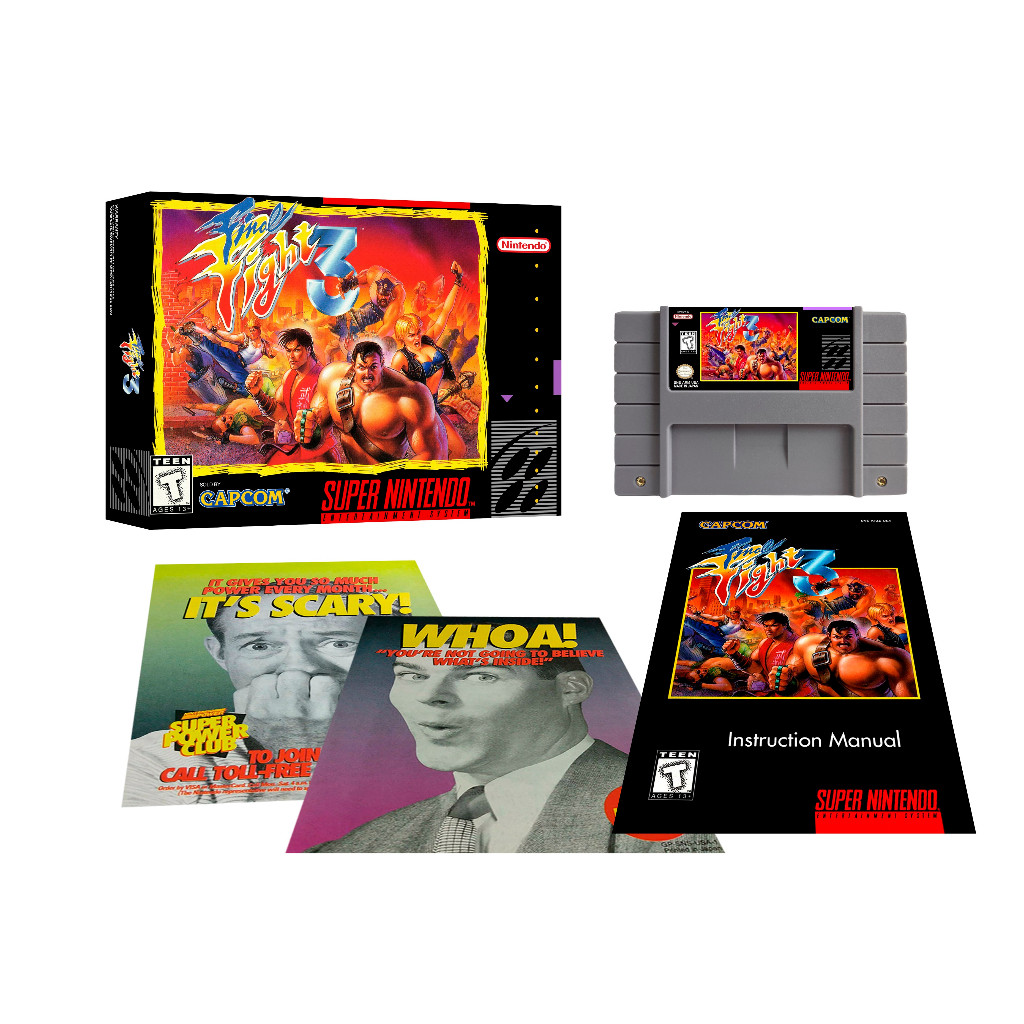 Final Fight 3 de Super Nintendo Novo com caixa e manual completo