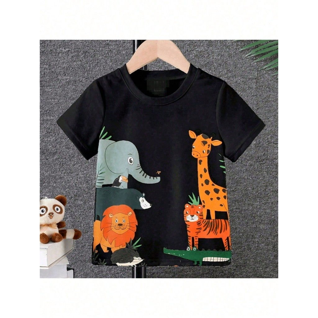 Camiseta  Blusa De Criança Meninos e meninas  Varios animais 100 Algodão em Oferta na Shopee