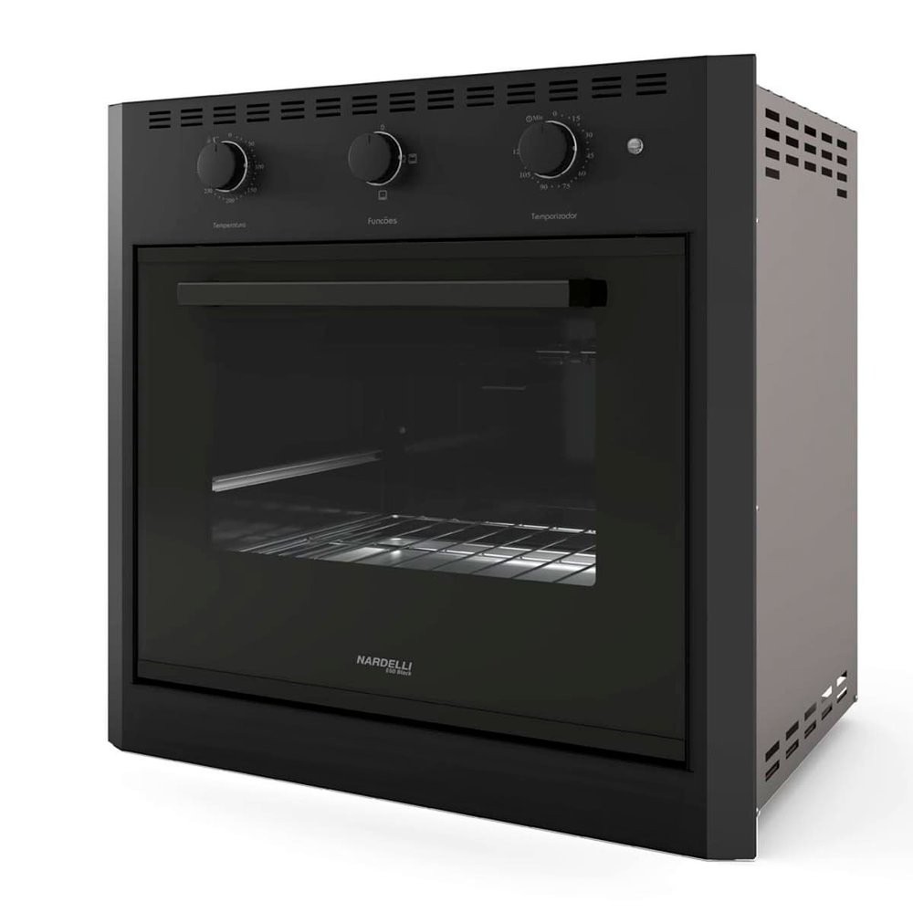 Imagem Forno Elétrico de Embutir Nardelli E60 60L Preto 110V | Grill, Timer, Luz Interna