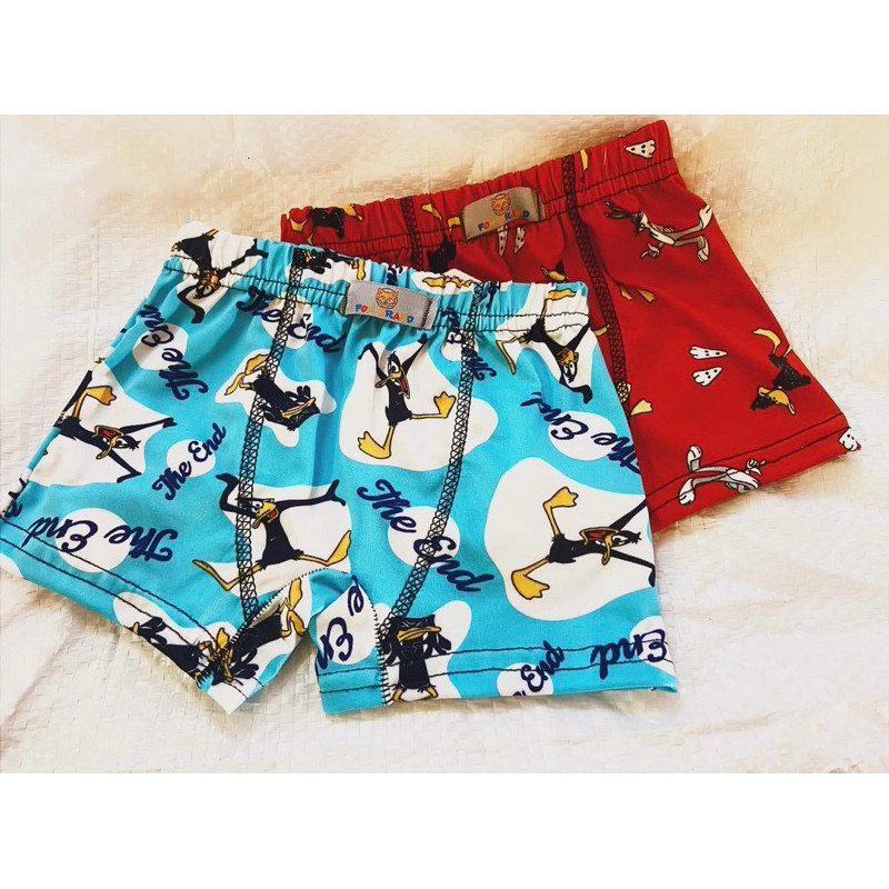 Kit 4 Cueca Infantil Menino Masculina Boxer Microfibra Cós Rebatido Cueca Box Criança