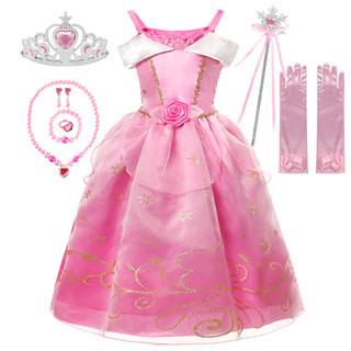 Meninas Cosplay Aurora Vestido De Princesa Disney Dos Bela Adormecida Traje Festa De Aniversário Das Crianças em Oferta na Shopee