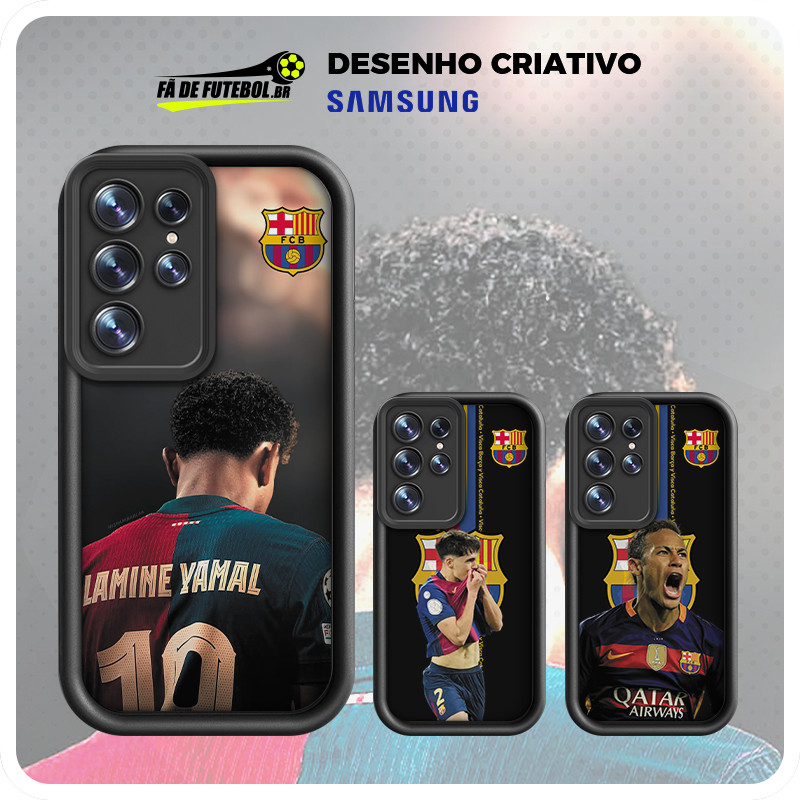 Capa Barcelona Bar neymar La Liga Estrela De Futebol Silicone com Samsung A10 15 20 54 S20 23 fe JT