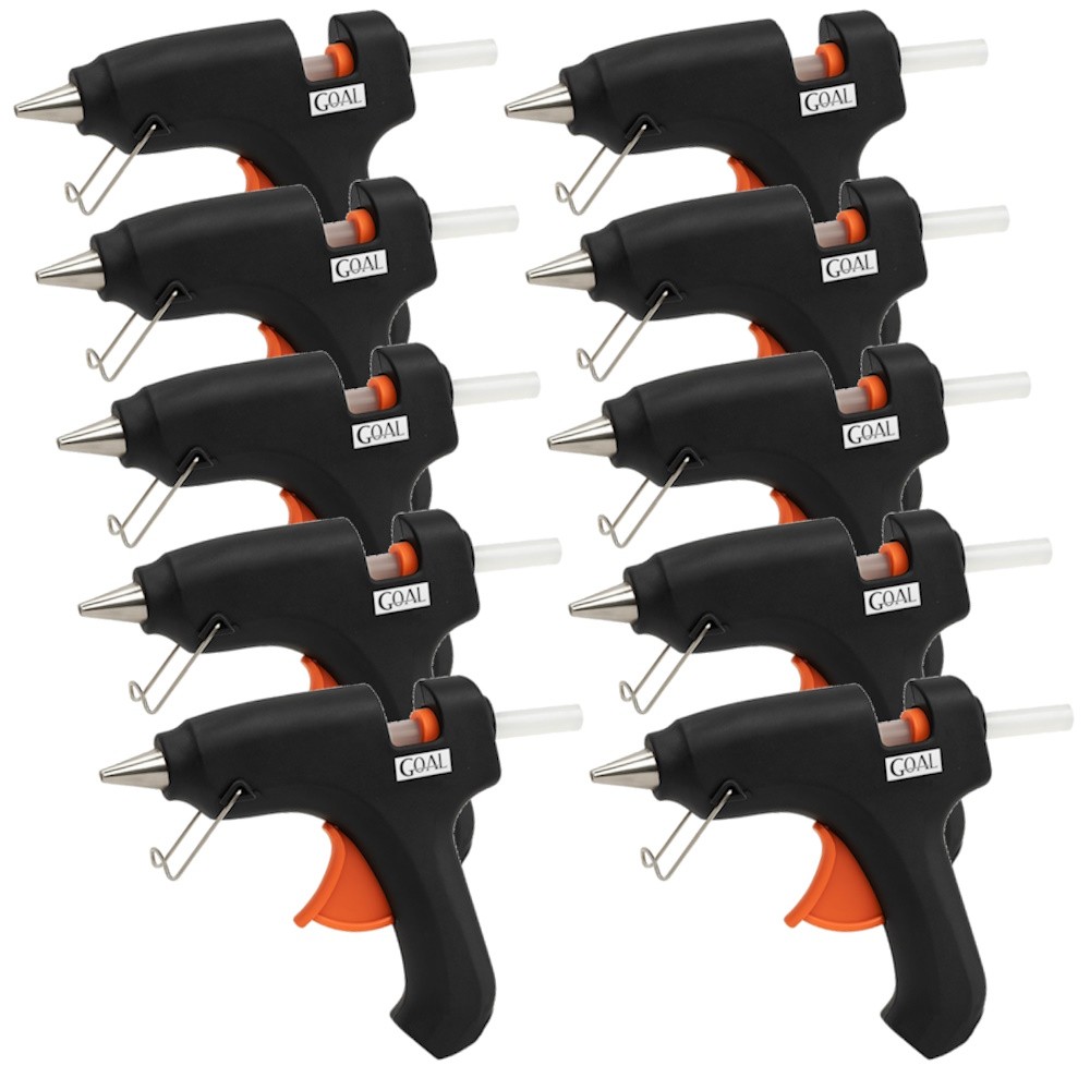 10 Pistolas Aplicadores De Cola Quente 20W Bivolt 110/220V Para Cola Fina 7mm Kit Revenda Lojista