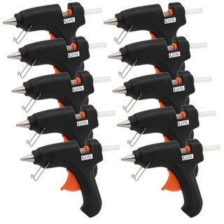 10 Pistolas Aplicadores De Cola Quente 20W Bivolt 110/220V Para Cola Fina 7mm Kit Revenda Lojista