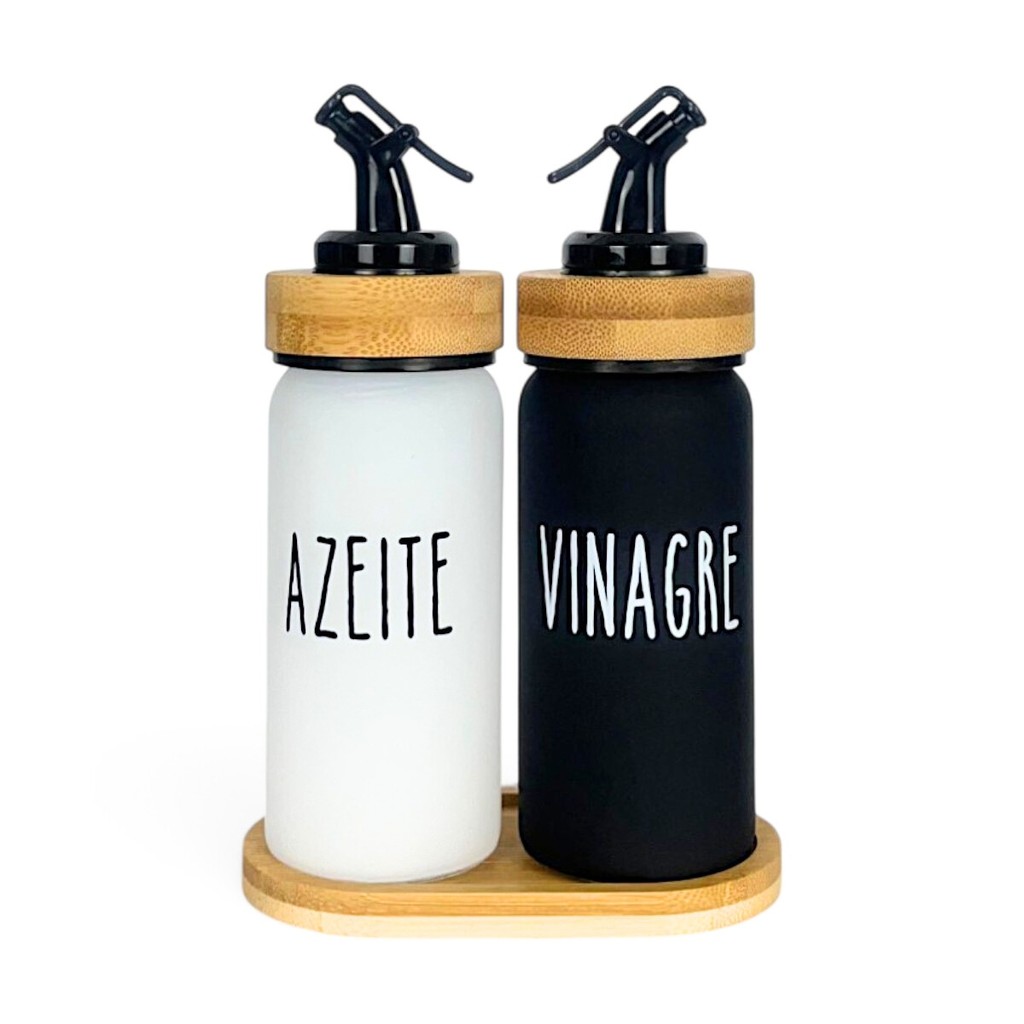 Galheteiro Doha Azeite E Vinagre Dosador Com Base 3Pçs 220ml