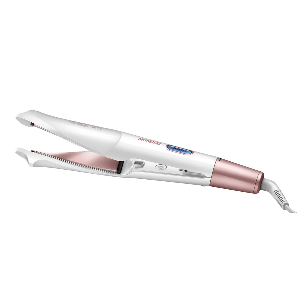 Prancha Alisadora e Modeladora Mondial Branco e Rose Gold 50W P-51 - Beauty