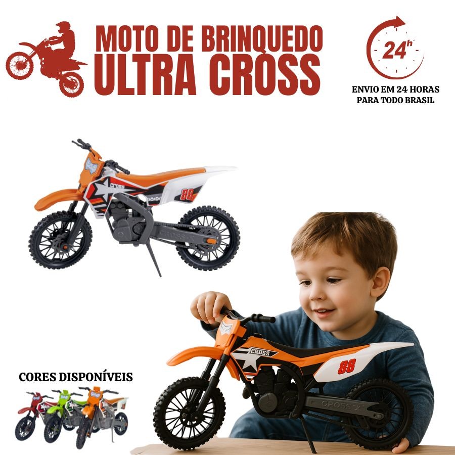 Brinquedo Moto Motocross Trilha de Trilha de Brinquedo Motinha Sport Opção Cores Moto Ultra Cross