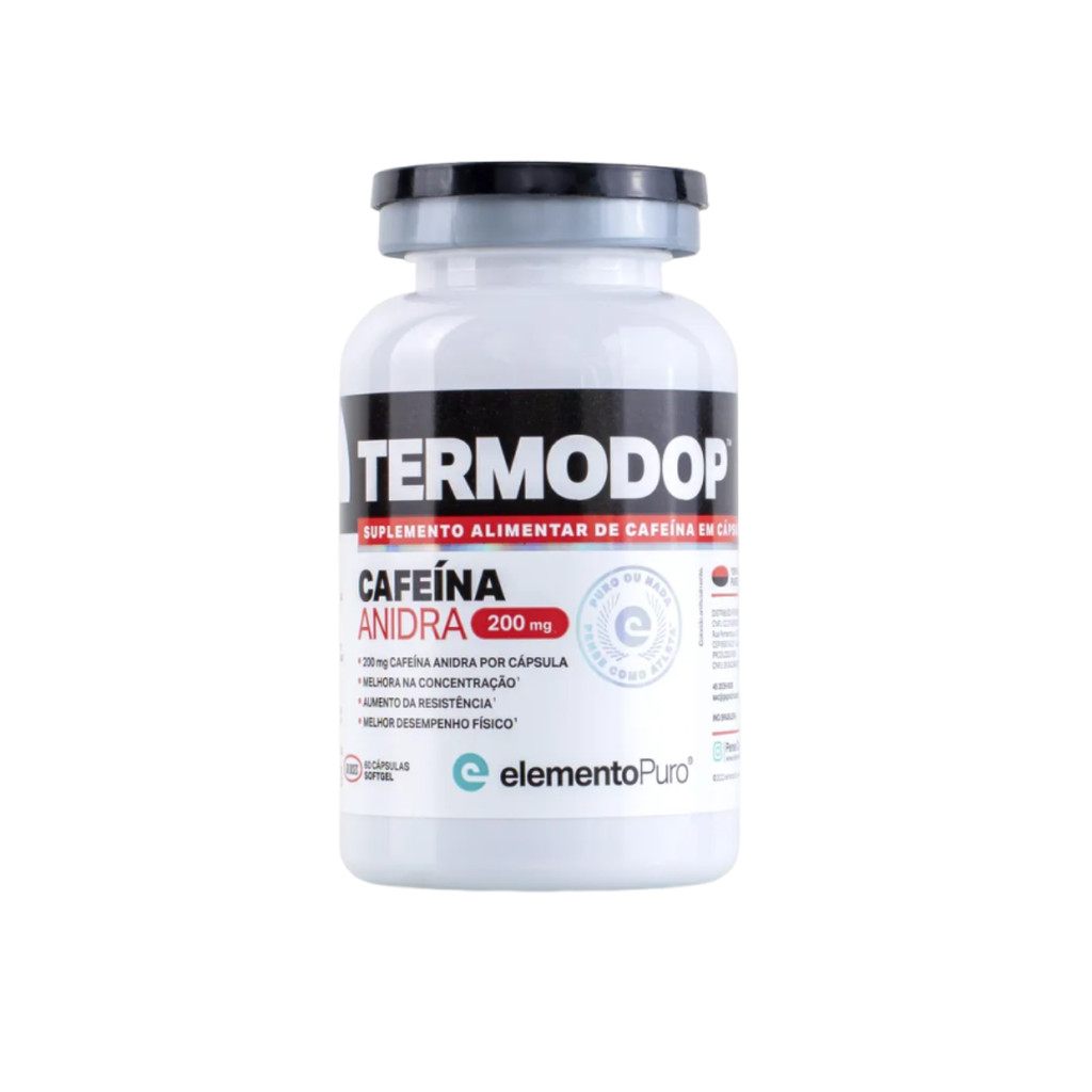 Termodop - Cafeína 60 Capsulas - Elemento Puro em Oferta na Shopee