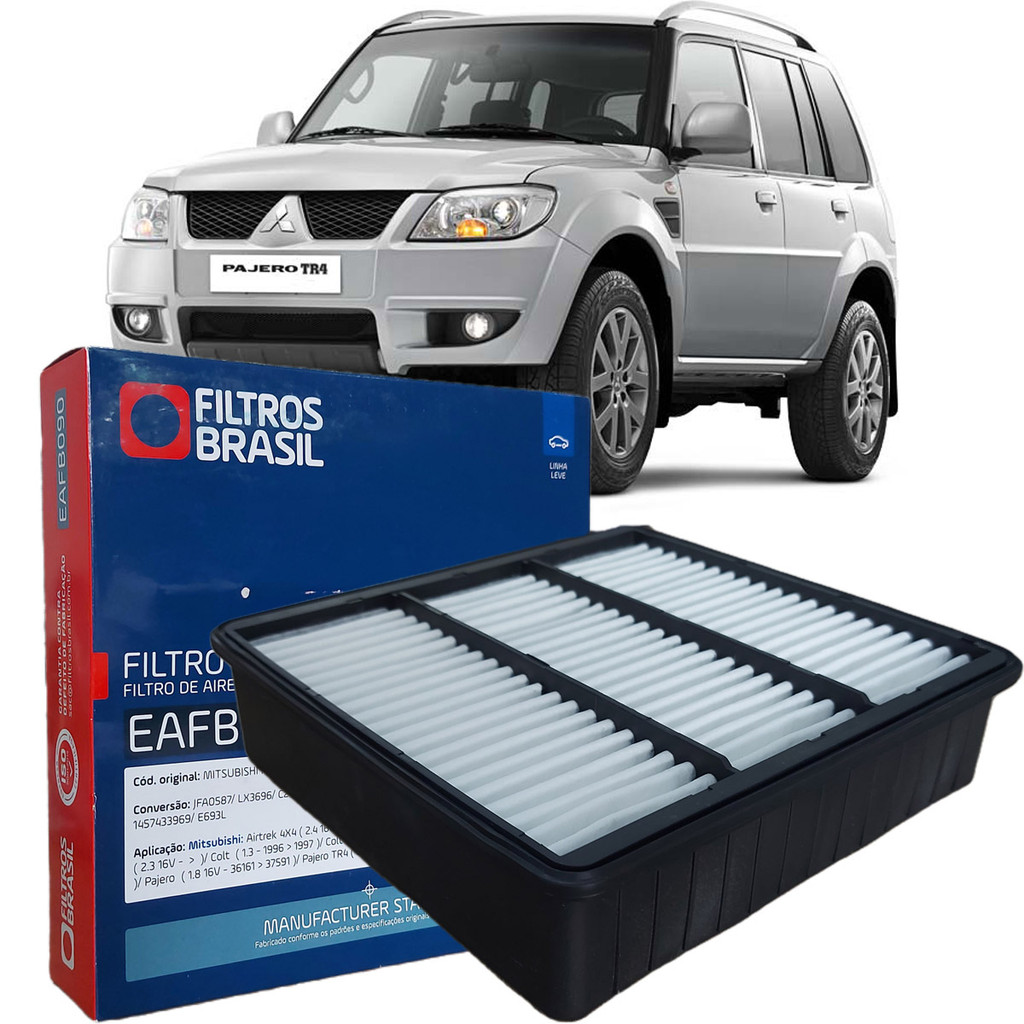 Filtro De Ar Motor Filtros Brasil Para Mitsubishi Pajero TR4 2.0 De 2003 Até 2015