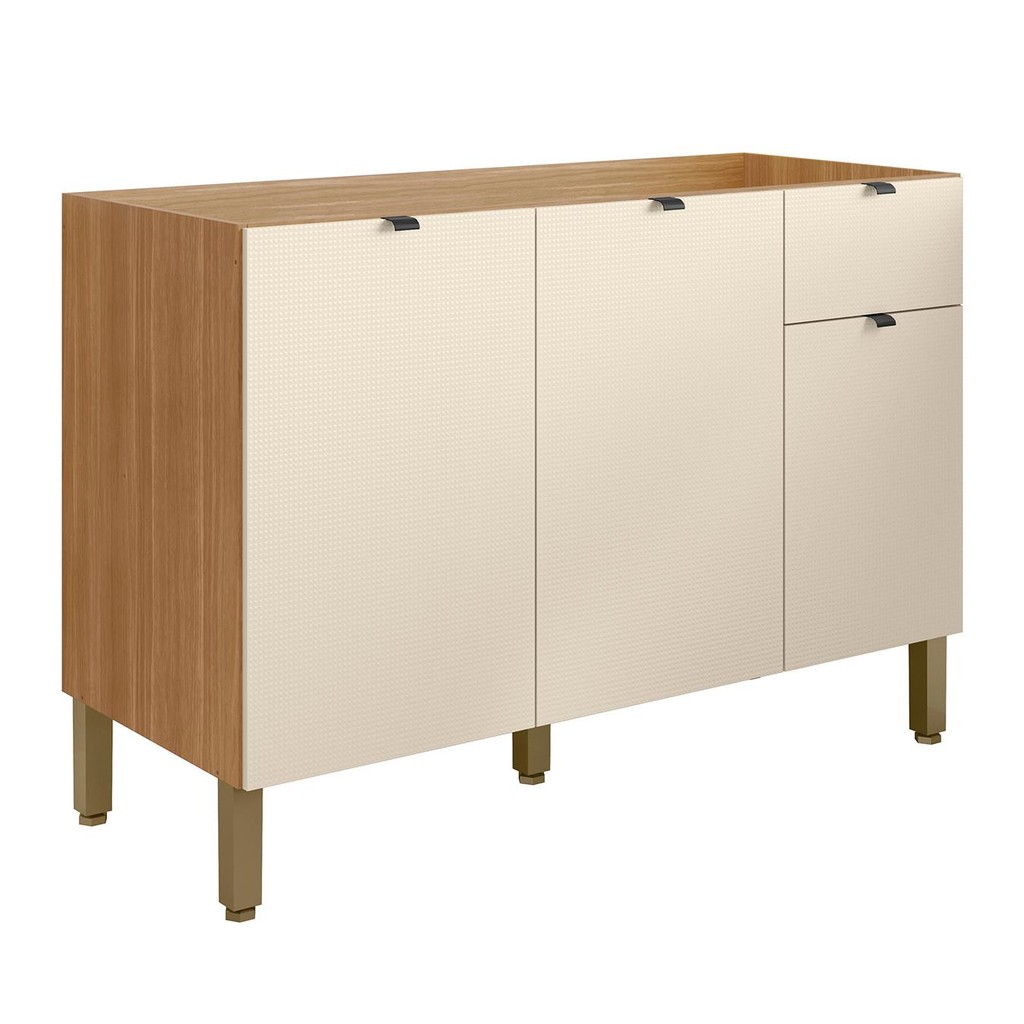 Balcão de Cozinha Sem Tampo 120cm Laura Plus Soft/Freijó Z06 - Mpozenato em Oferta na Shopee