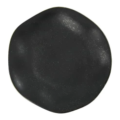 Prato Raso De Porcelana 27,5cm Ryo Volcano Preto Fosco Oxford
