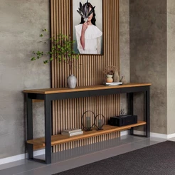 Aparador Industrial 180cm com 1 Gaveta Freijó/Preto - Dalla Costa