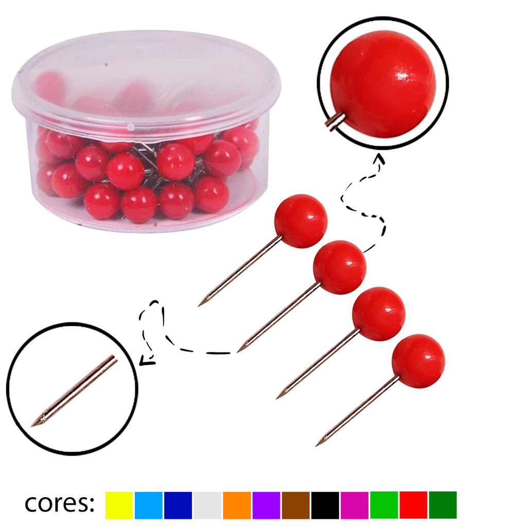 Alfinete mapa 5mm 50 un Cores a Escolha Acc