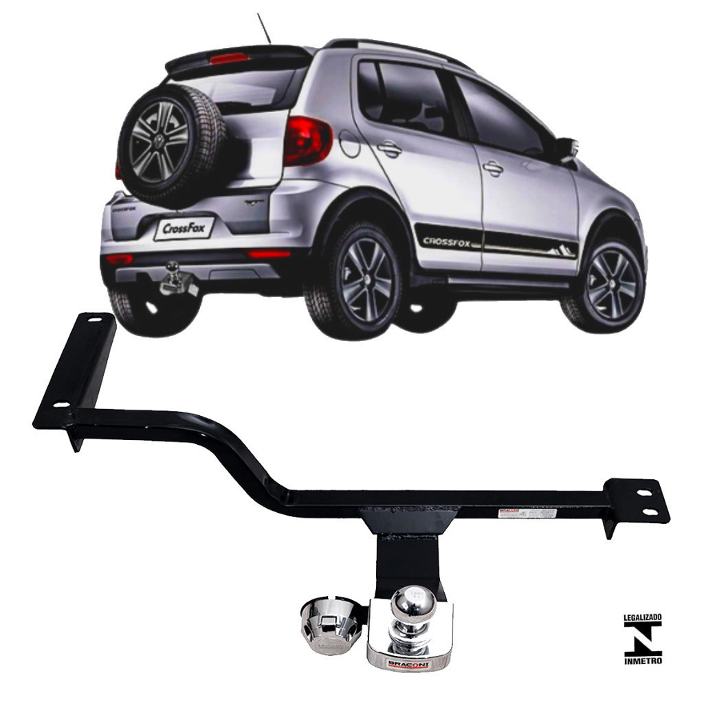 Engate Reboque Crossfox 2003 2004 2005 2006 2007 2008 2009 2010 2011 2012 2013 2014 2015 até 2022 Cap Carga 500kg bOM