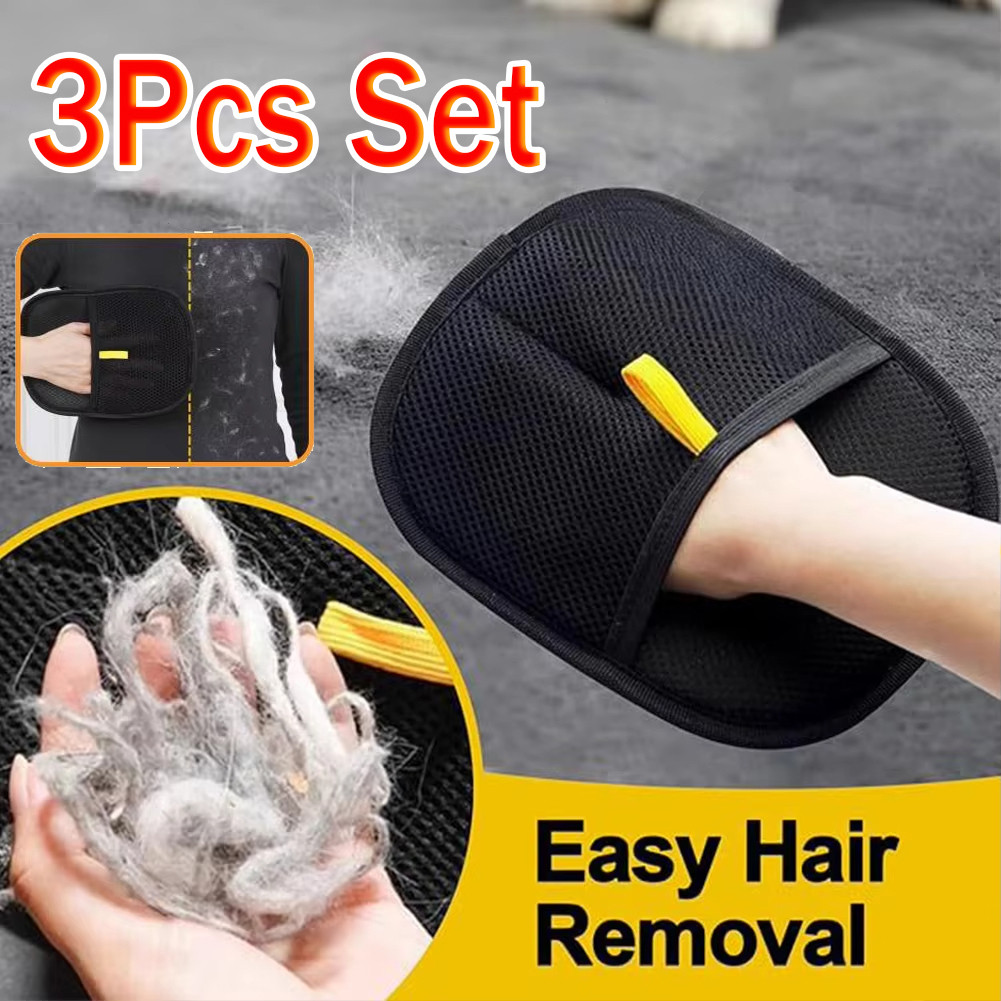 3 Pçs Luvas para Remoção de Pêlos de Animais de Estimação Escova de luva de depilação bidirecional sem estática em Oferta na Shopee