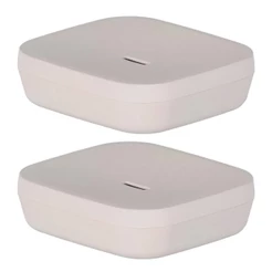 2x Saboneteira de Pia Bancada Lavabo Banheiro Ou Aura Bege