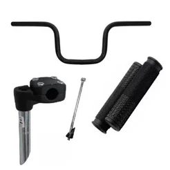 Kit de Guidão retro Tipo Moto cg titan + Mesa Suporte + Manopla para Bicicleta bike aro 20 24 26