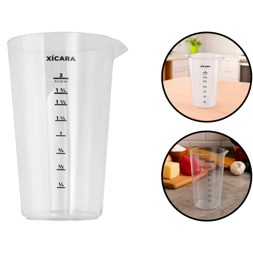 Copo Plástico Dosador Medidor Graduado Para Ingredientes Receitas Cozinha 500ml Clink	