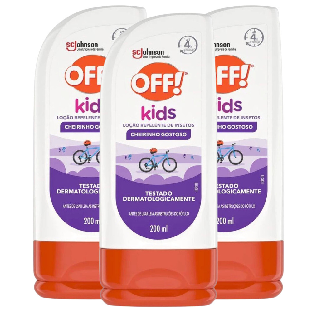 Loção Repelente de insetos Off! Kids 200ml Proteção Contra Dengue - Zika - Chikungunya em Oferta na Shopee