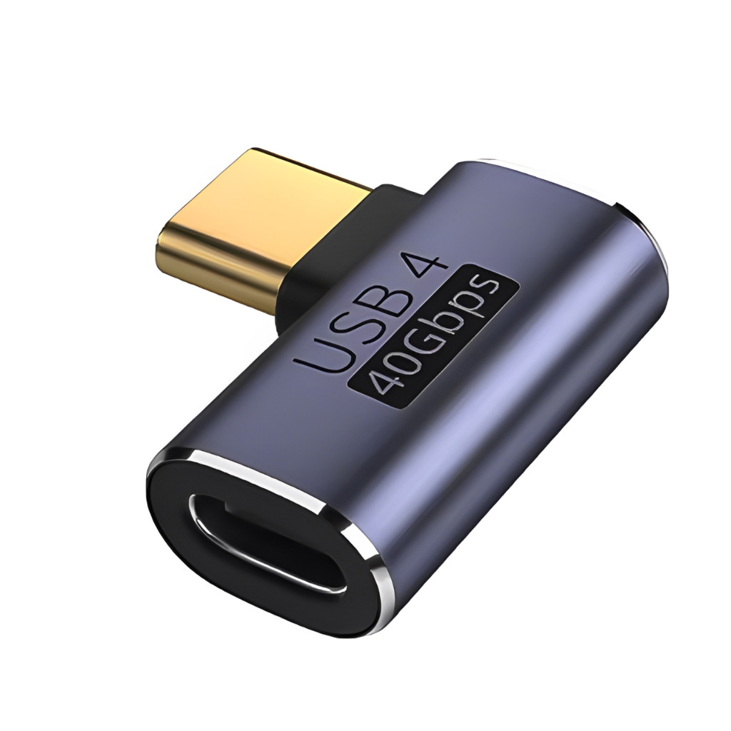Adaptador Usb C 4.0 Em L 90 Graus 40gbps 100w 5a