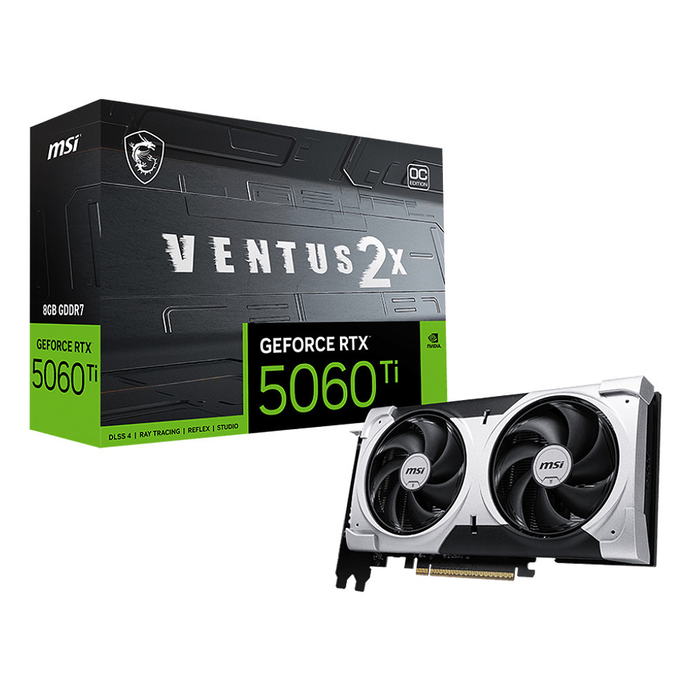 Placa de Vídeo MSI GeForce RTX 5060 TI Ventus 2X OC Plus 8GB GDDR7 128 Bits