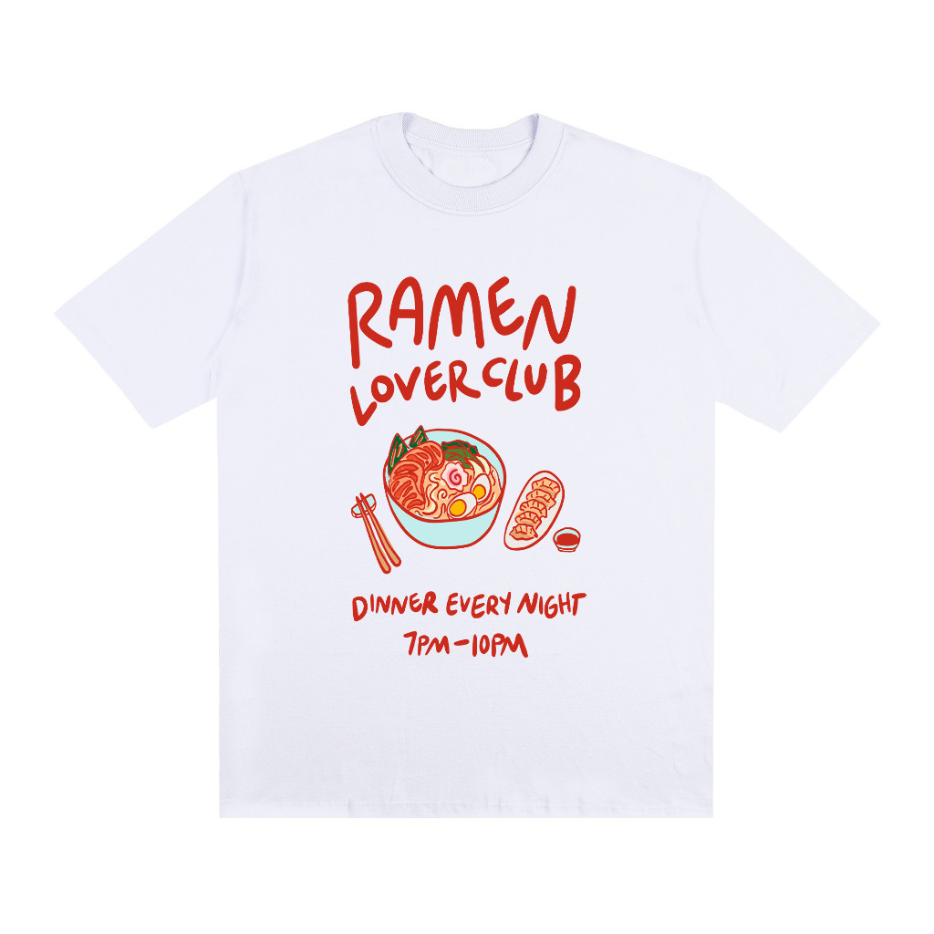 [Camiseta Premium em Algodão Puro]SISI Camiseta Oversized Feminina 100% Algodão Ramen T-shirt 100% Algodão