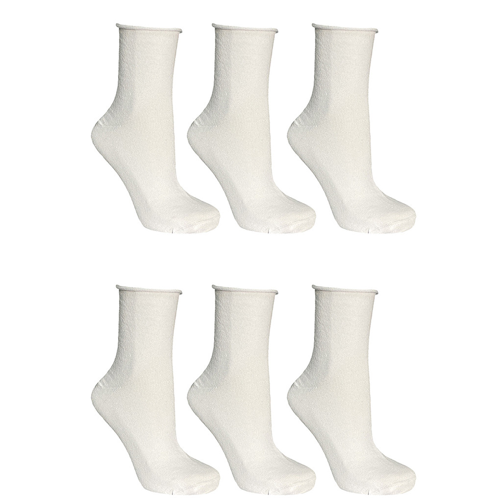 6 Pares Meia Sem Punho Masculina Algodão Não Aperta a Canela