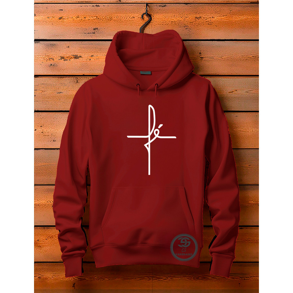 Moletom Estampado Fé Moda cristã evangelica canguru  Premium Masculino Feminino Blusa de Frio Lançamento diversas cores
