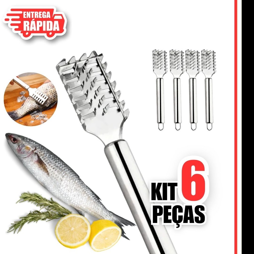 KIT 6 Descamador Removedor Escama Peixe Profissional.
