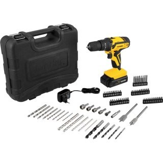 Parafusadeira Furadeira Vonder PFV 074 12V a Bateria com Impacto 74 Acessórios Trena 5m