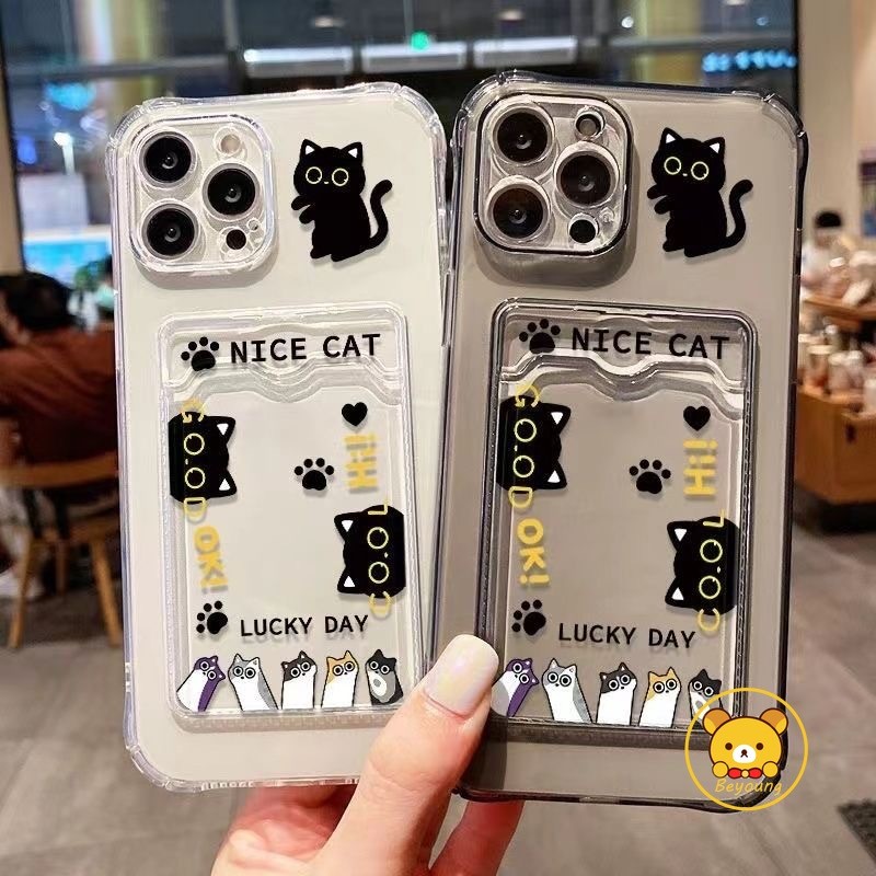 Capa Carteira De Gato Preto Fofa Para Samsung Galaxy A56 A26 M36 A16 A06 M55 A55