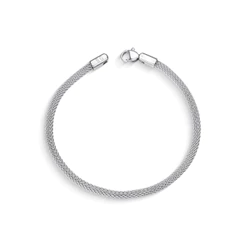 Pulseira Malha Italiana de Aço Inoxidável Prata