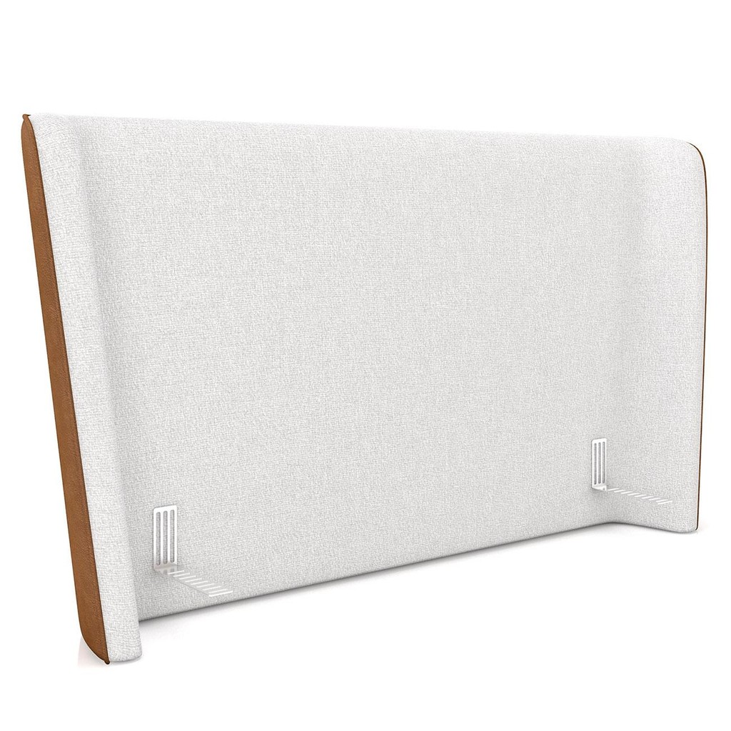 Cabeceira Cama Box Queen 160cm Nicea P02 Bouclê Off/Caramelo - Mpozenato em Oferta na Shopee