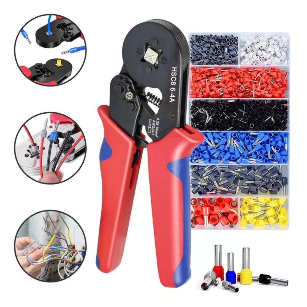 Kit Alicate Crimpar + 1200 erminais Ilhos em Oferta na Shopee