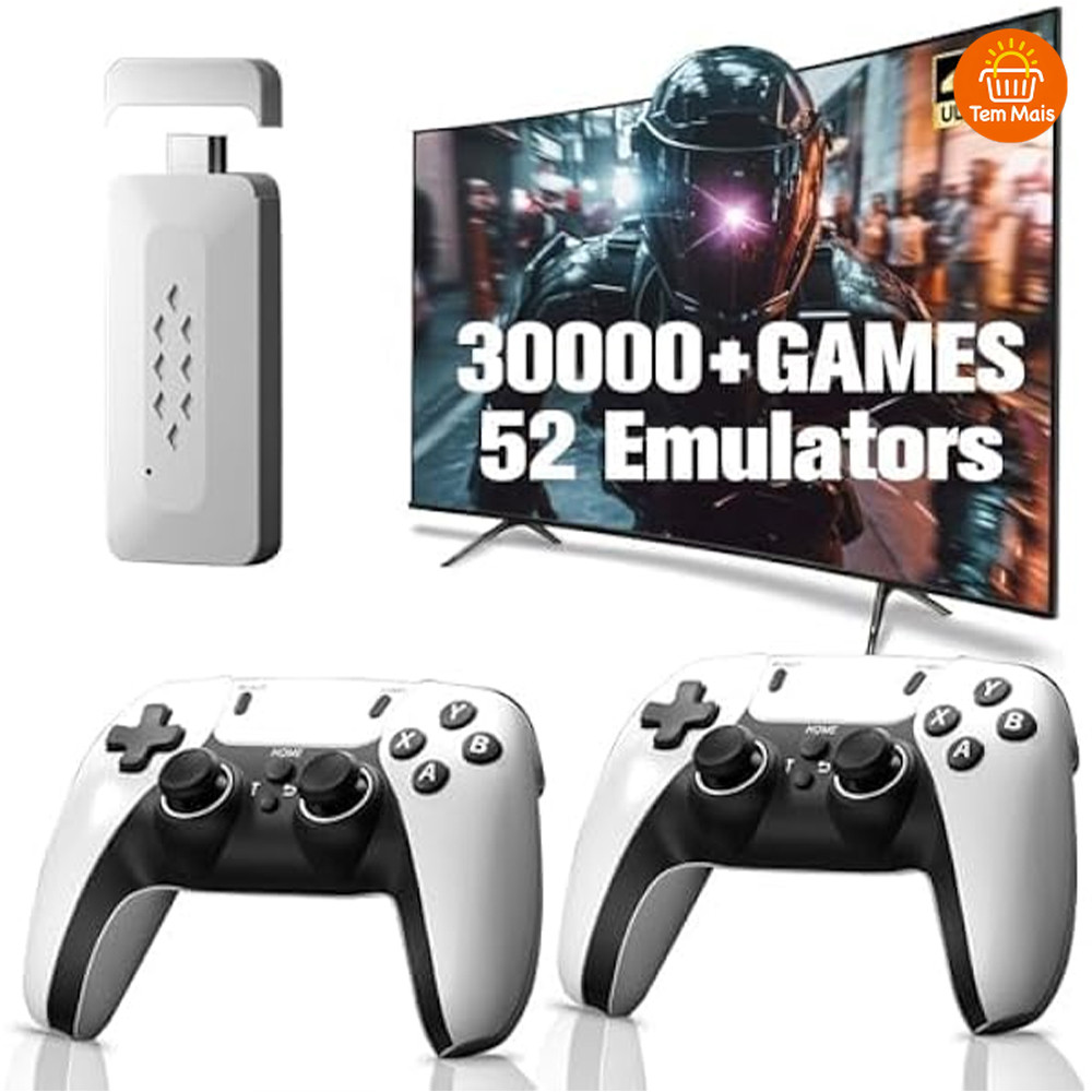 O GameStick Retrô M15 PRO 4K lança com 64GB 20 mil jogos retrô e 2 controles sem fio